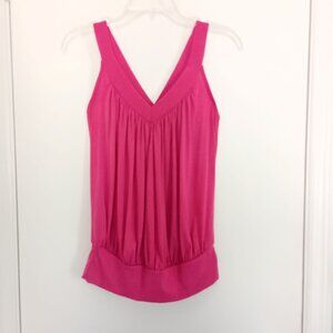 EUC hot pink Espresso Maternity loose fitting drapey v-neck sleeveless top sz S